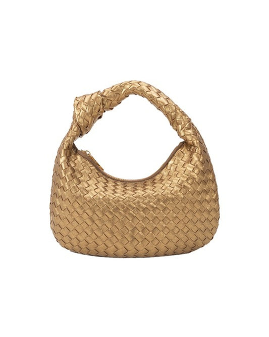 Larissa Small Top Handle Weave Hobo Bag